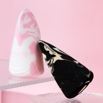 Marble pattern teardrop shaped makeup sponge set