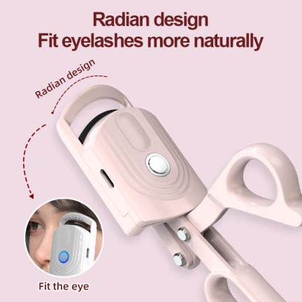 USB rechargeable mini pink heated eyelash curler