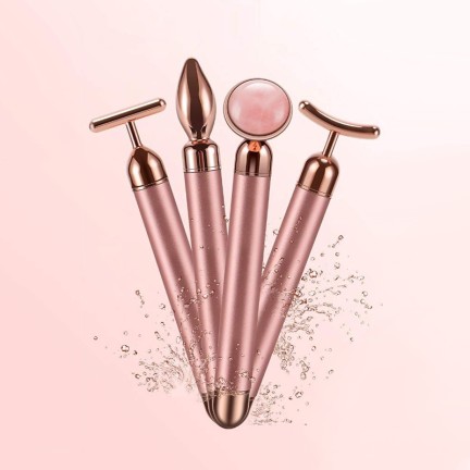 Rose Quartz and Gold Energy Eye Massager