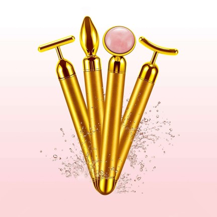 Rose Quartz and Gold Energy Eye Massager