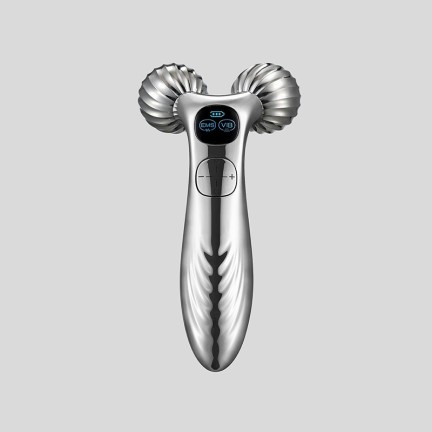 Vibrating roller facial contour massager