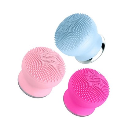 Wireless mini rotating silicone facial cleansing brush