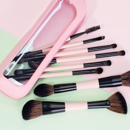 Double-ended professional contouring makeup brush