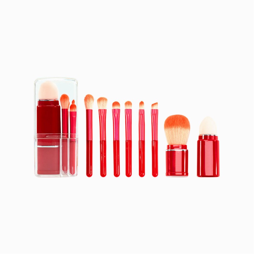 Portable 8-in-1 Multifunctional Travel Makeup Brush Set
