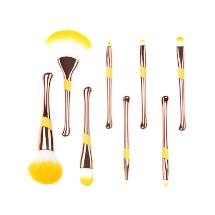 Portable set of 8 foundation makeup brushes