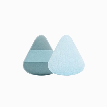Double-sided cotton triangle printed latex-free powder puff