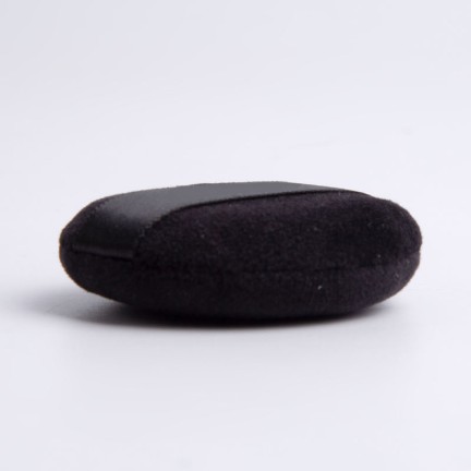 Velvet and satin round powder puff